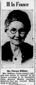 Scioto County Gold Star Mother Ill in France