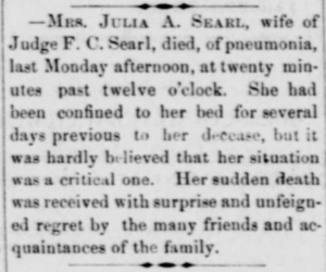 The Obituary of Mrs. Julia A. Searl