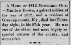 A Hero of 1812 Mustered Out